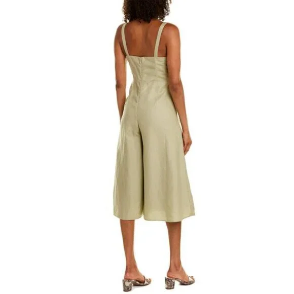 NWT Club Monaco khaki green wide leg jumpsuit 4 - Picture 2 of 13